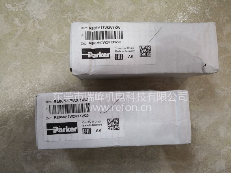 美国parker派克电磁比例溢流阀RE06M17W2V1XW20外包装图