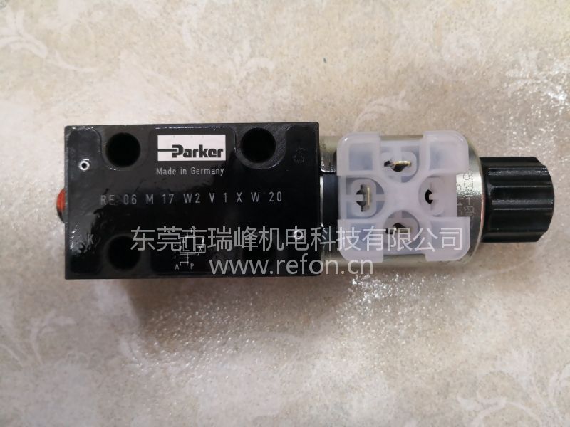 美国parker派克电磁比例溢流阀RE06M17W2V1XW20铭牌