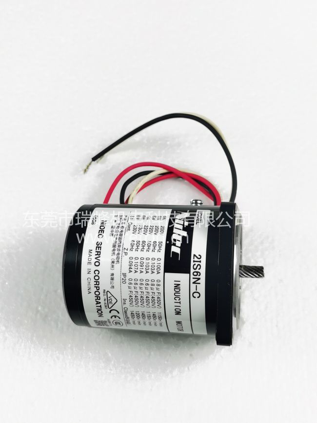 日本NIDEC-SERVO电产伺服电机2IS6N-C平放整体实物拍摄图